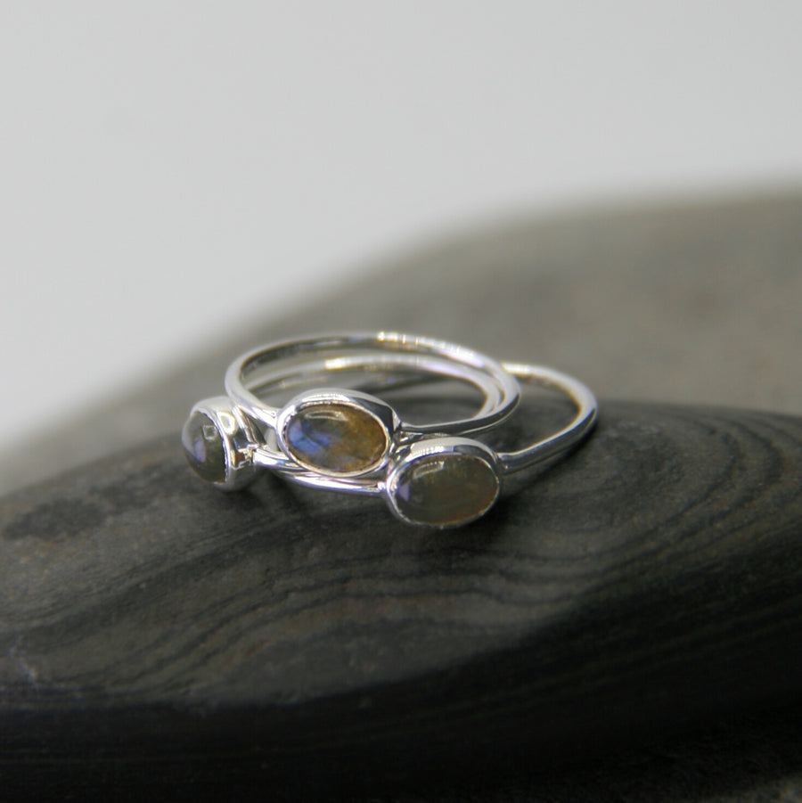 Sterling Silver Labradorite Ring – You are Enough
