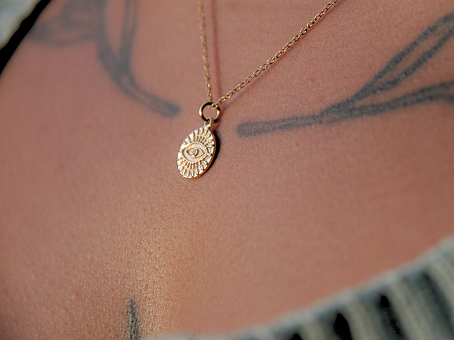 Radiant Evil Eye Necklace in Gold - Protection