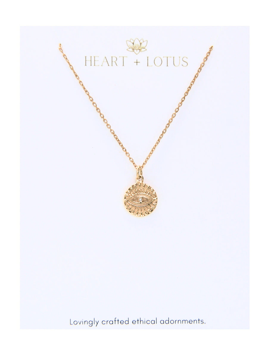 Radiant Evil Eye Necklace in Gold - Protection