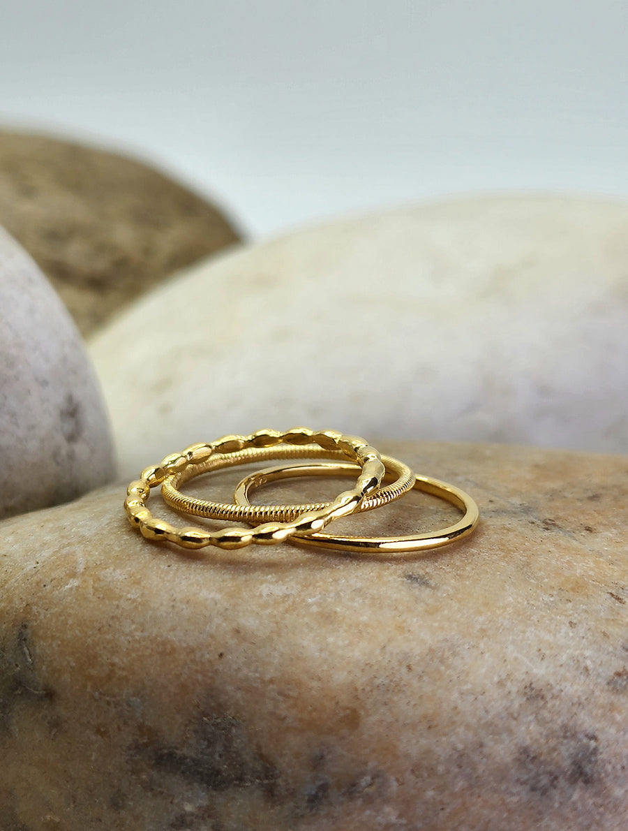 Mind Body Spirit Ring Set in Sterling Silver