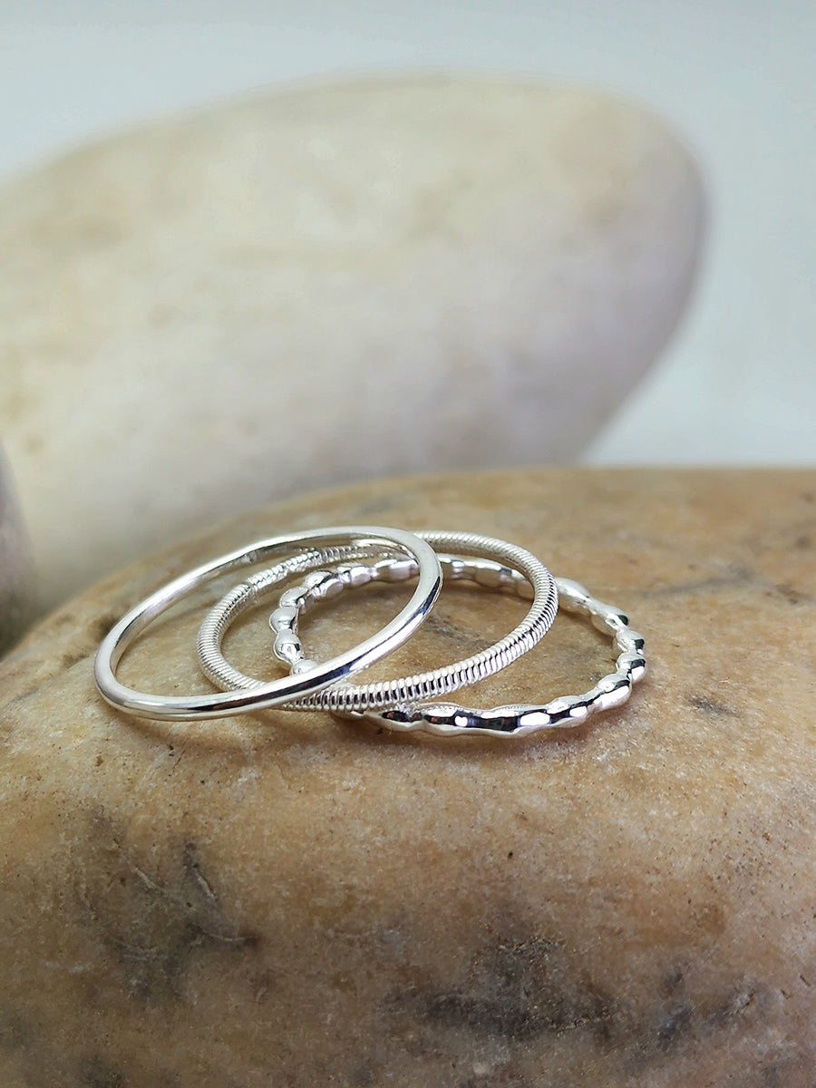 Mind Body Spirit Ring Set in Sterling Silver