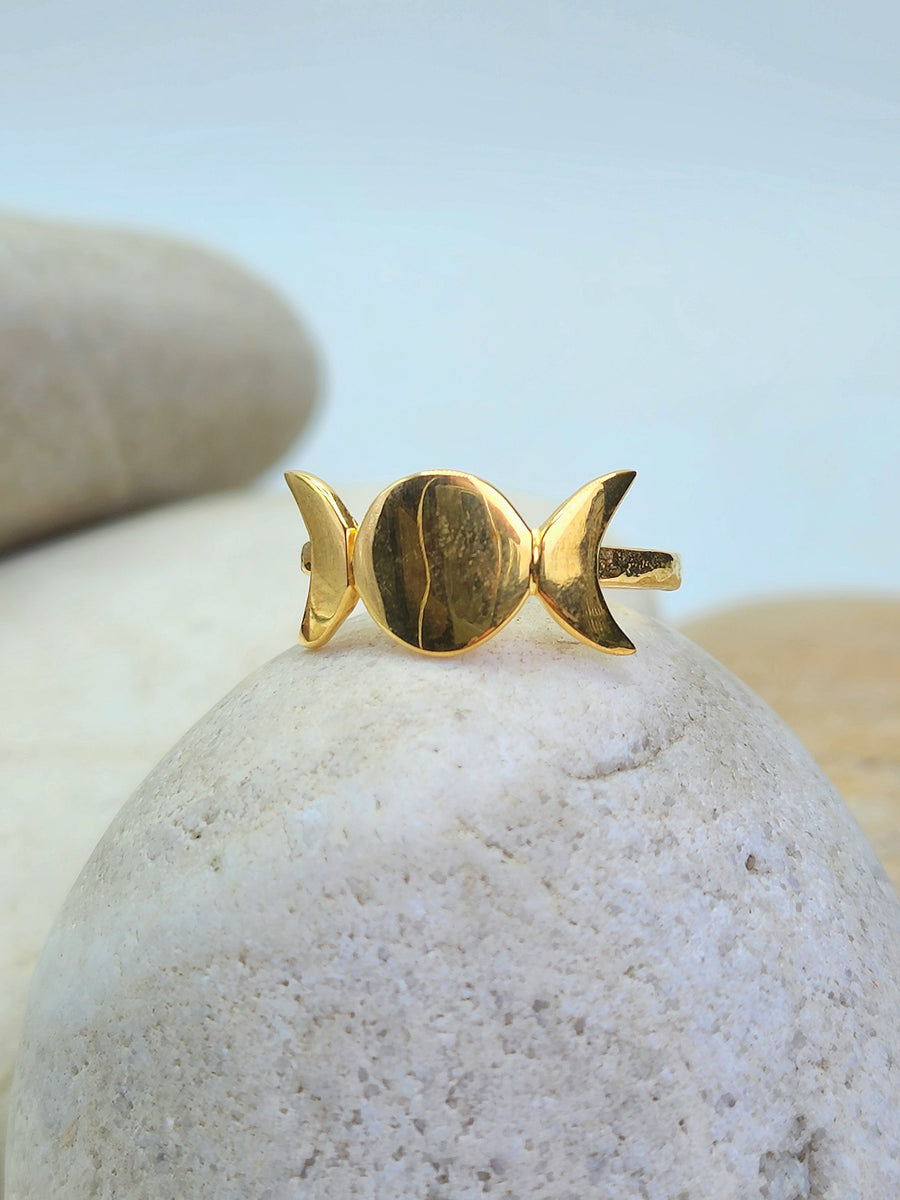 Celestial Moon Ring 14K Gold Vermeil