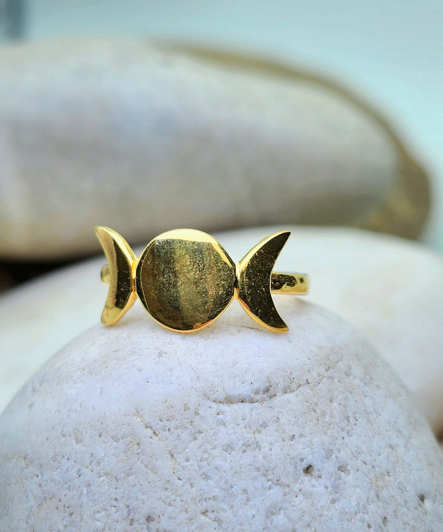 Celestial Moon Ring 14K Gold Vermeil