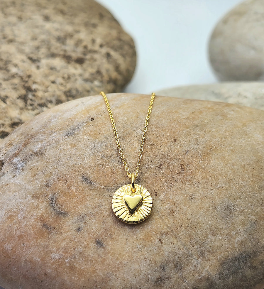 Expanding Heart Necklace in Gold
