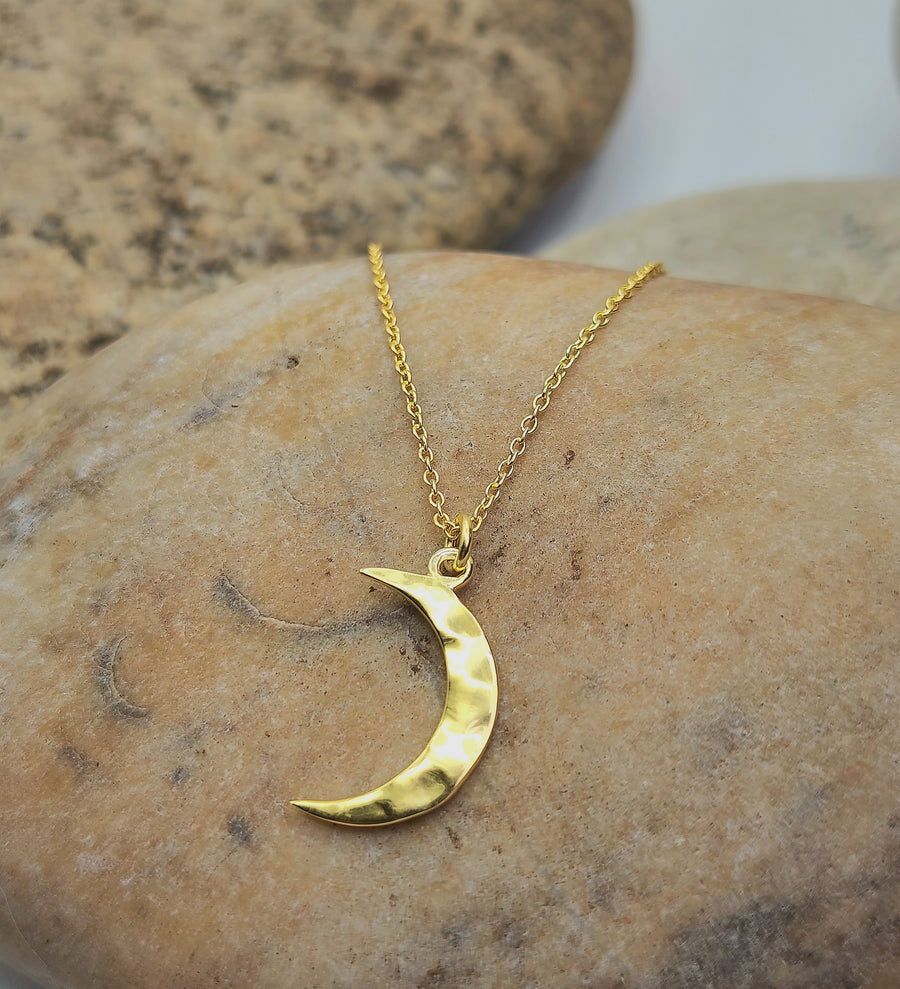 Crescent Moon Necklace 14K Gold Vermeil