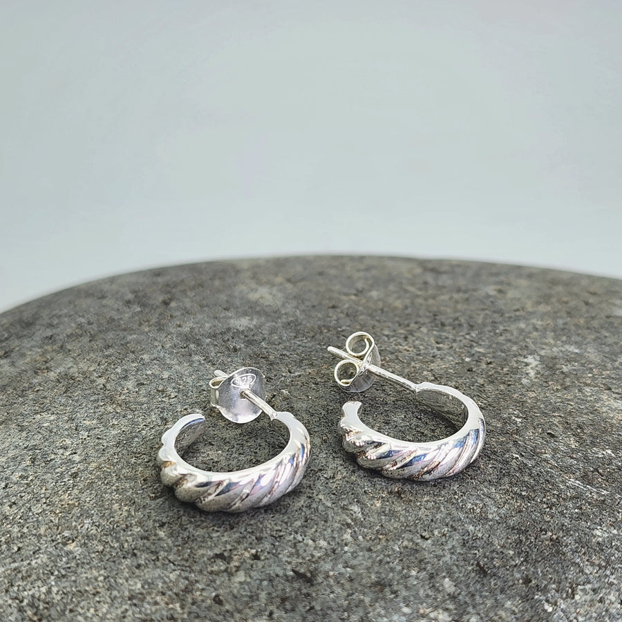 Flow Hoop Earrings Sterling Silver