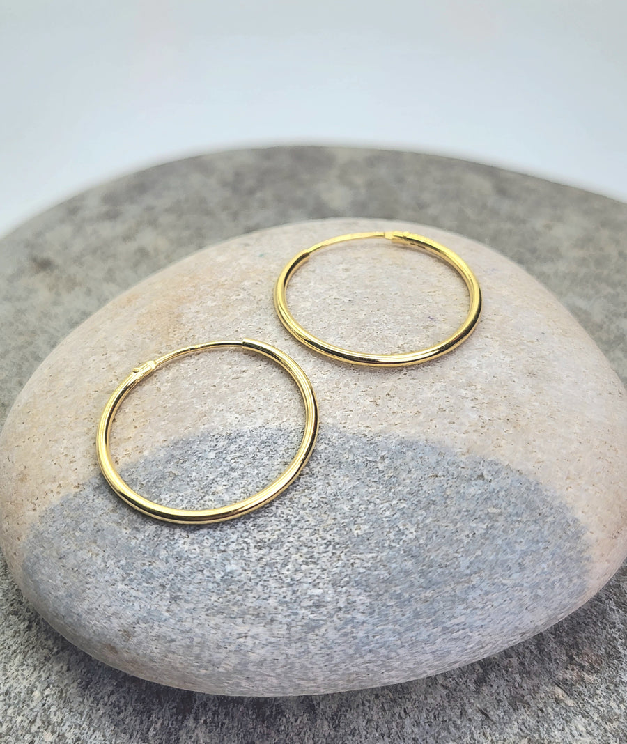 Bali Hoop Earrings 14K Gold Vermeil