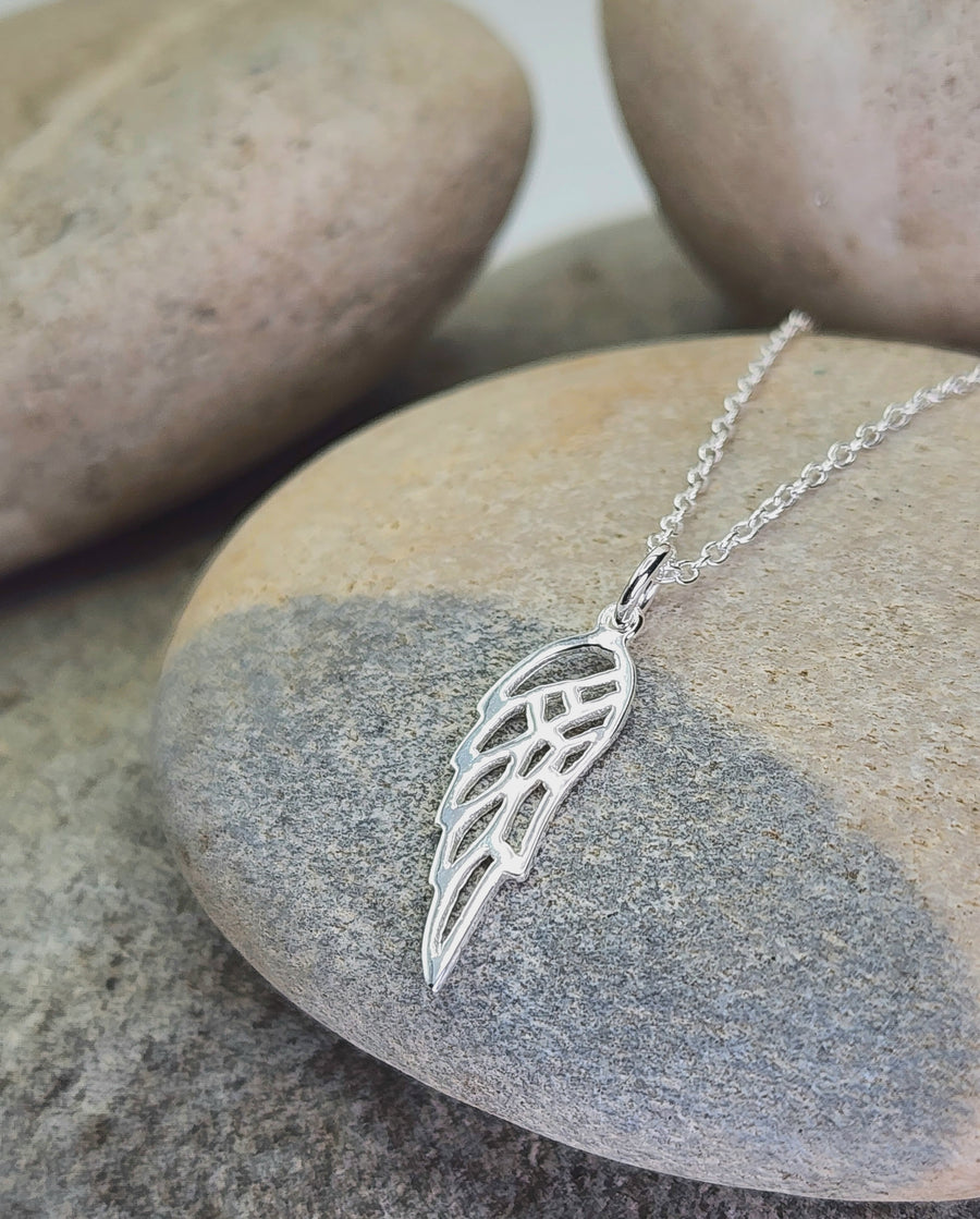 Angel Wing Necklace Sterling Silver