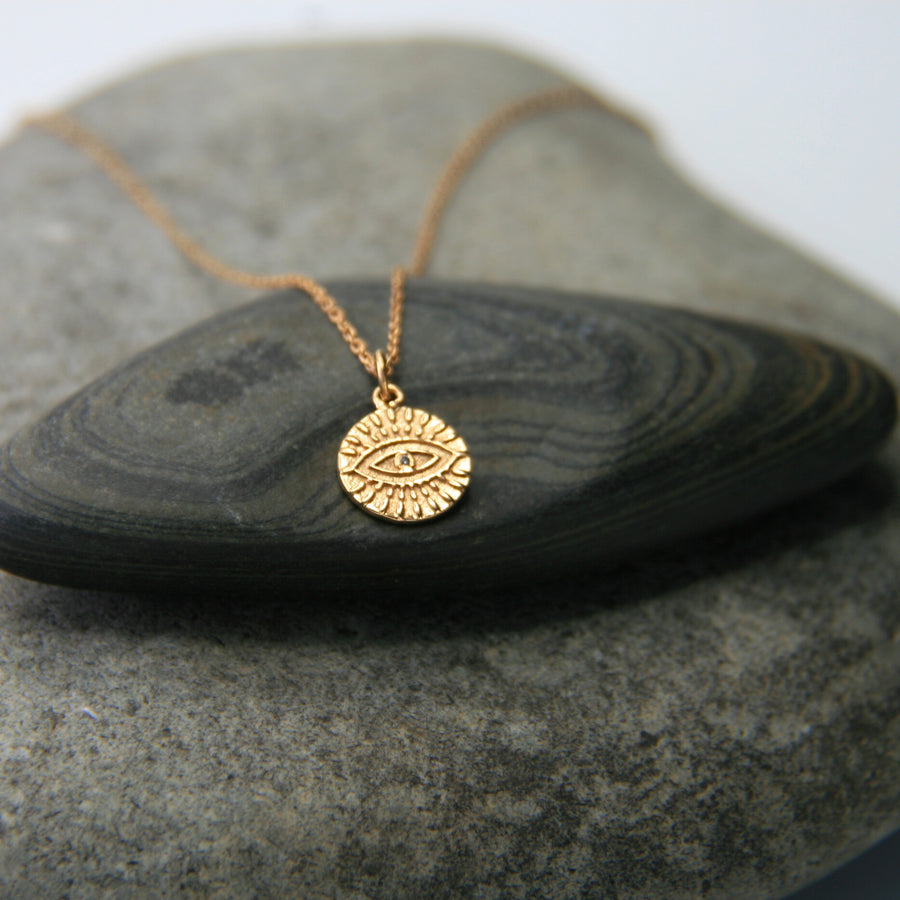 Radiant Evil Eye Necklace in Gold - Protection