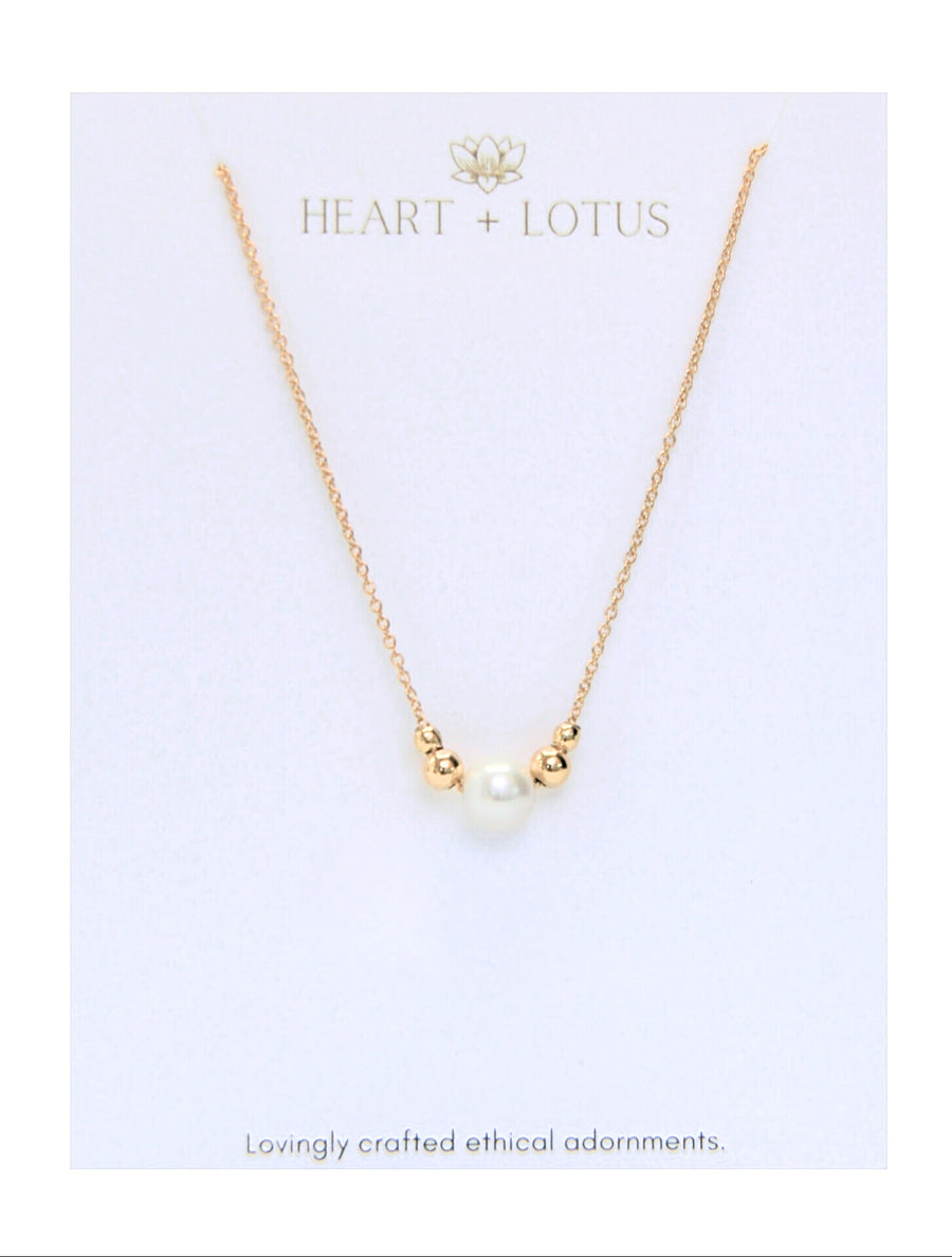 Pearl & Gold Bead Necklace – Grace & Balance