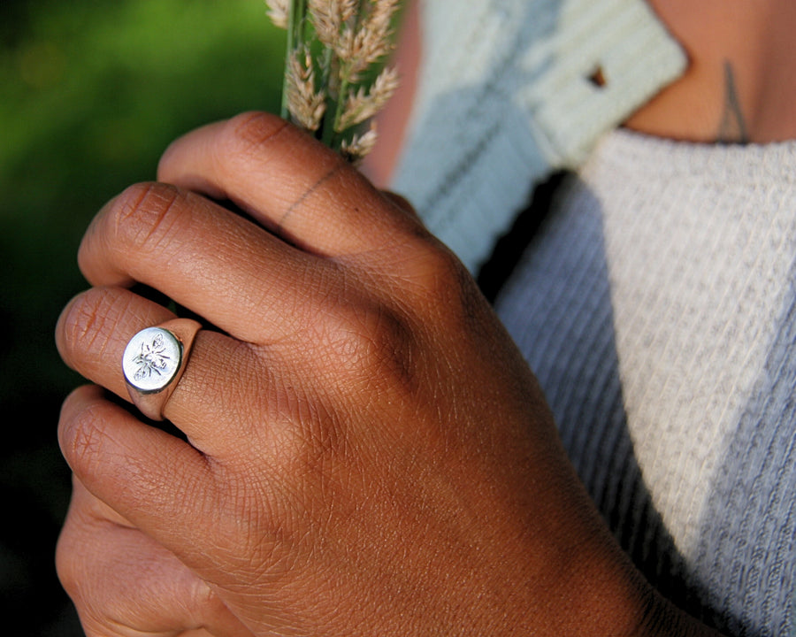 Bee Signet Ring in Sterling Silver – Community + Strength