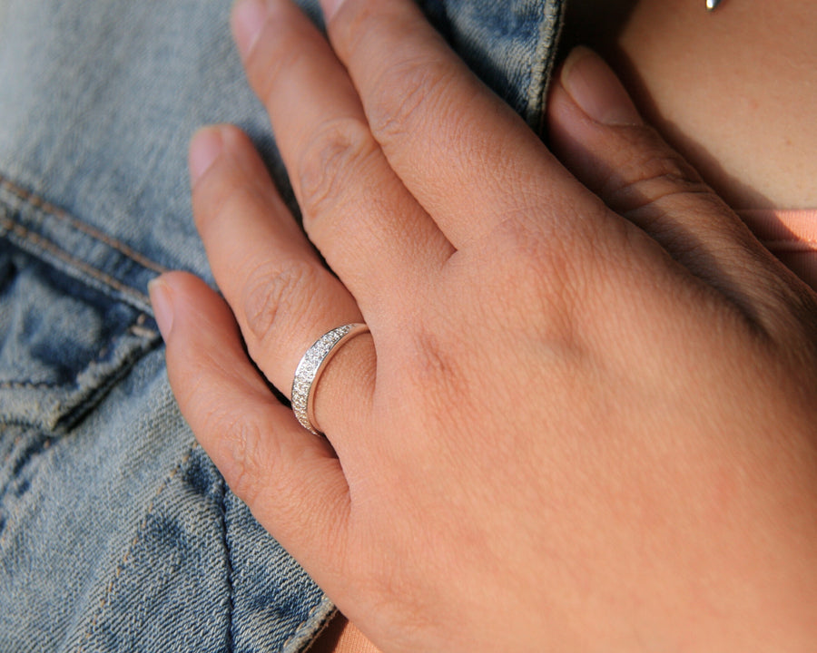 Cubic Zircon Pave Ring in Sterling Silver