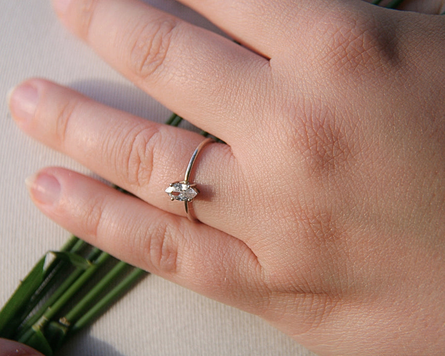 Amethyst Elipse Ring in Sterling Silver -Clarity + Intuition