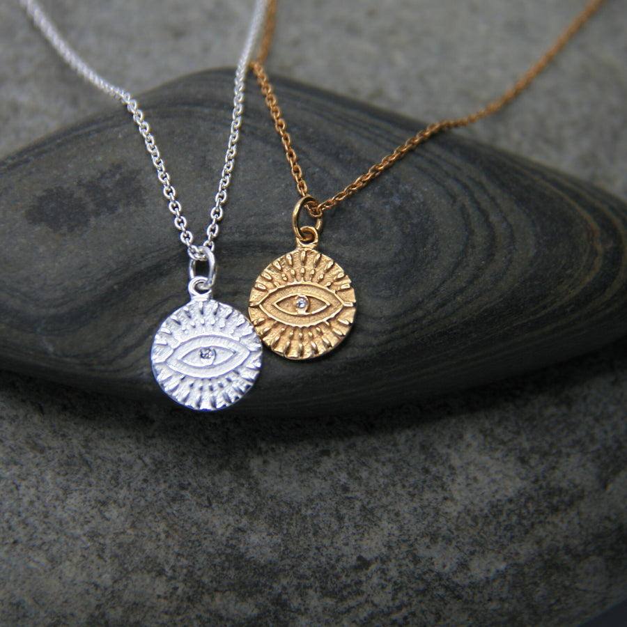 Radiant Evil Eye Necklace in Gold - Protection