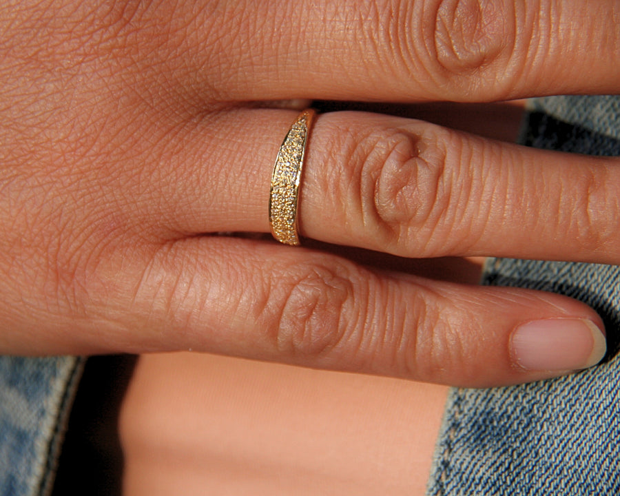 Cubic Zircon Pave Ring in Gold