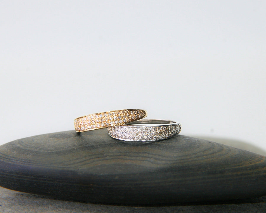 Cubic Zircon Pave Ring in Gold