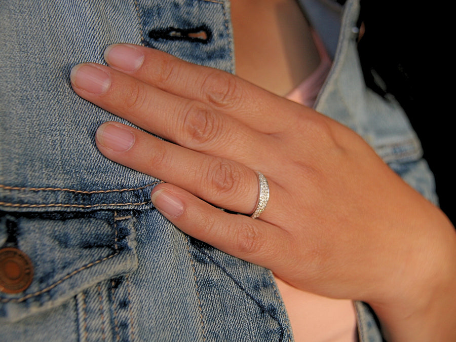 Cubic Zircon Pave Ring in Sterling Silver