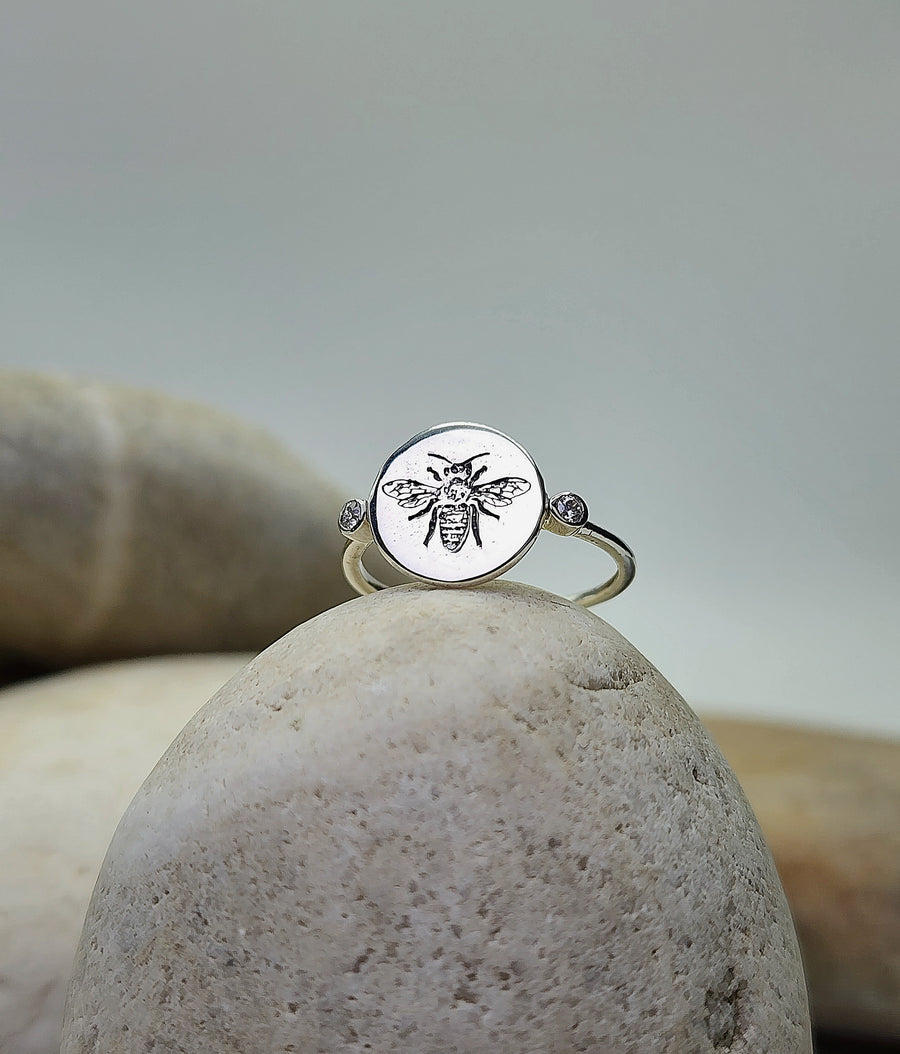 Bee The Change Ring Cubic Zirconia Sterling Silver