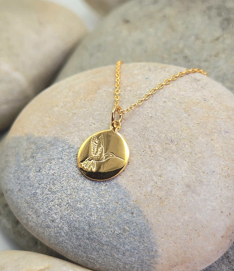 Hummingbird Necklace 14K Gold Vermeil