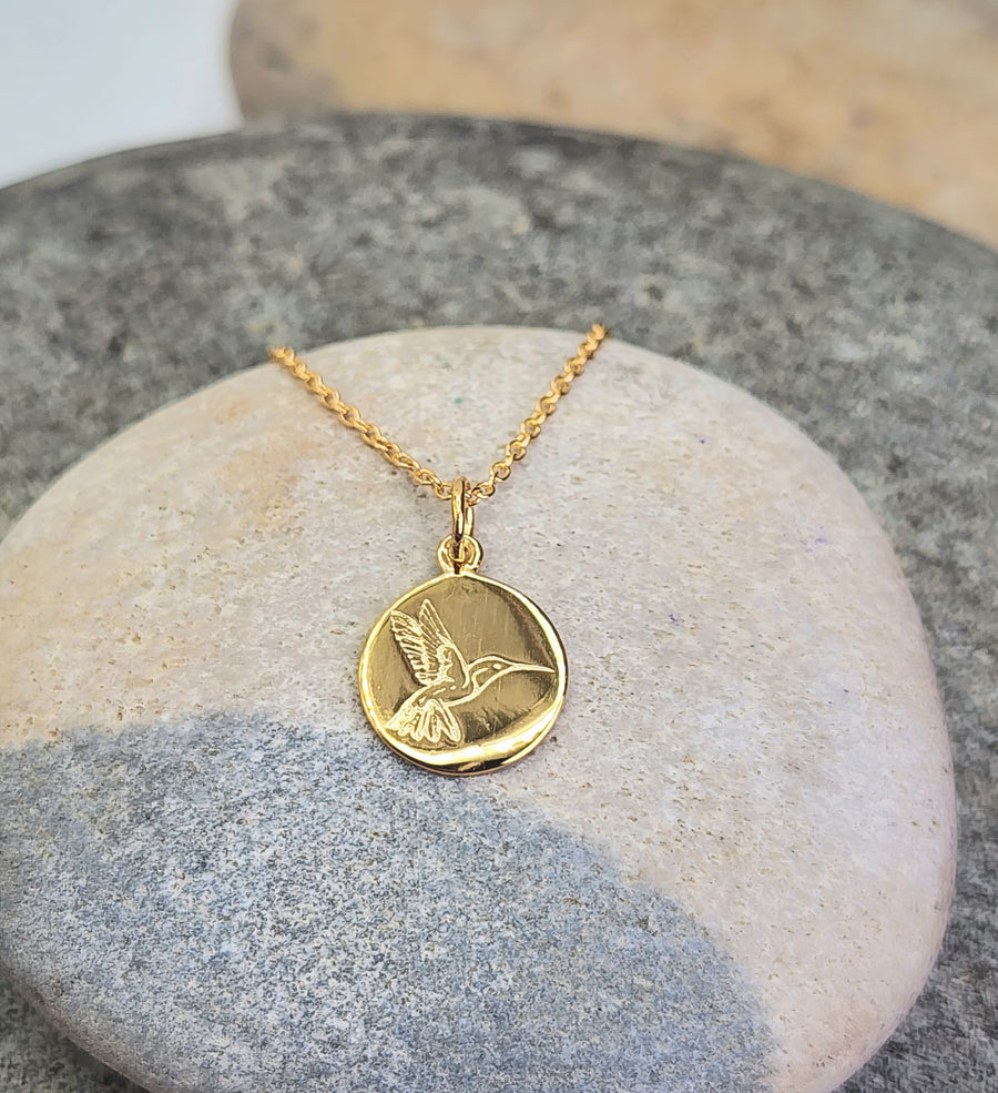 Hummingbird Necklace 14K Gold Vermeil