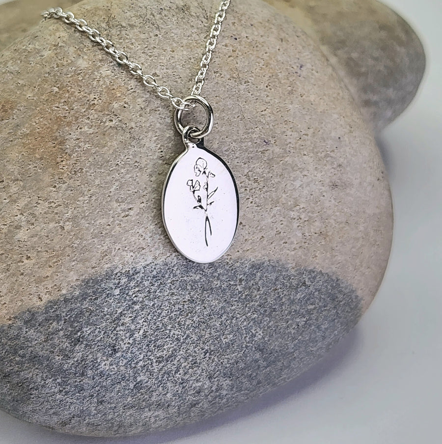 September Birth Flower Necklace in Morning Glory Gold
