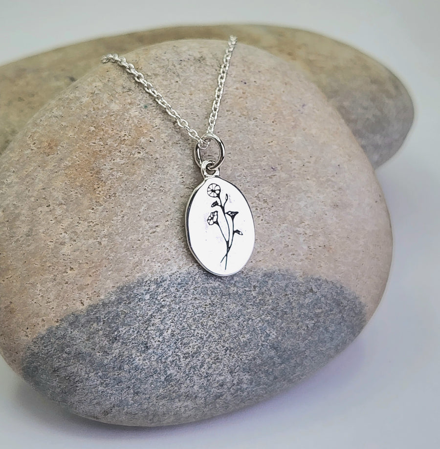 October Birth Flower Necklace in Marigold + Gold