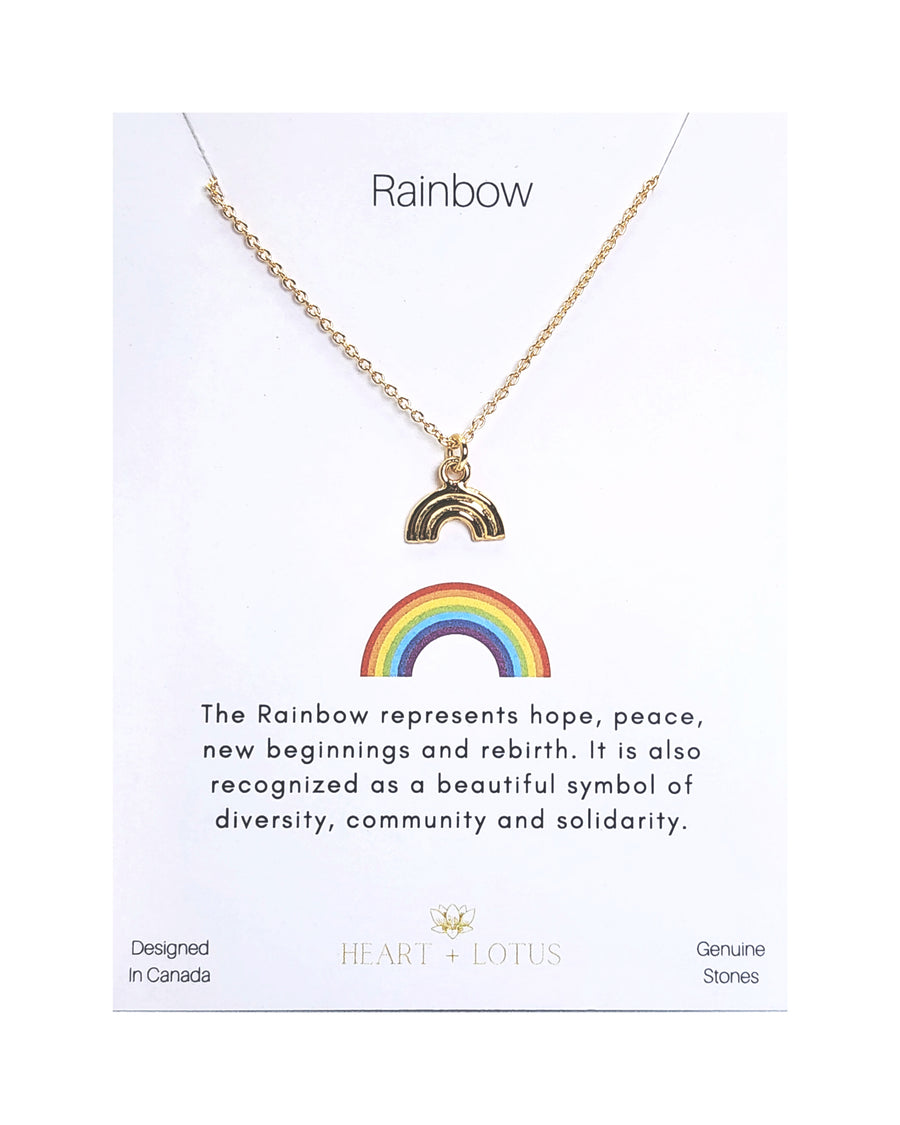 Rainbow Charm Necklace Sterling Silver
