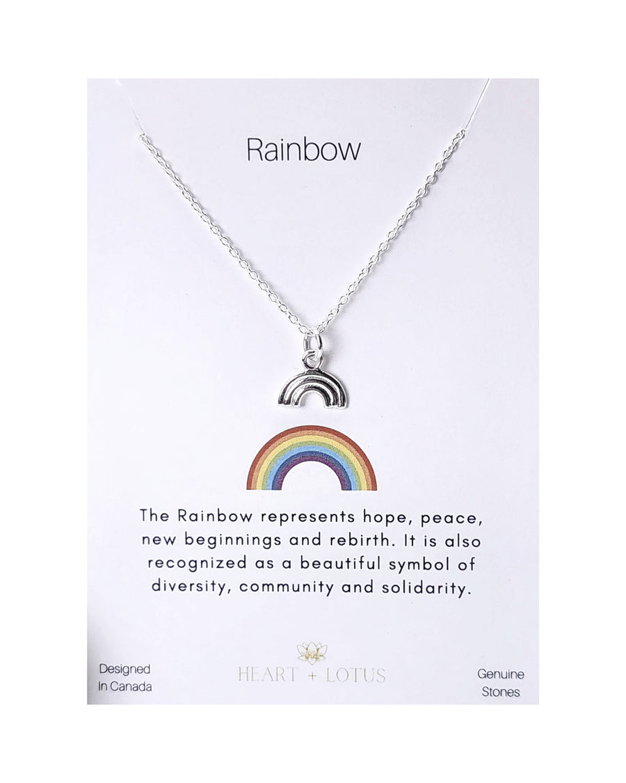 Rainbow Charm Necklace Sterling Silver