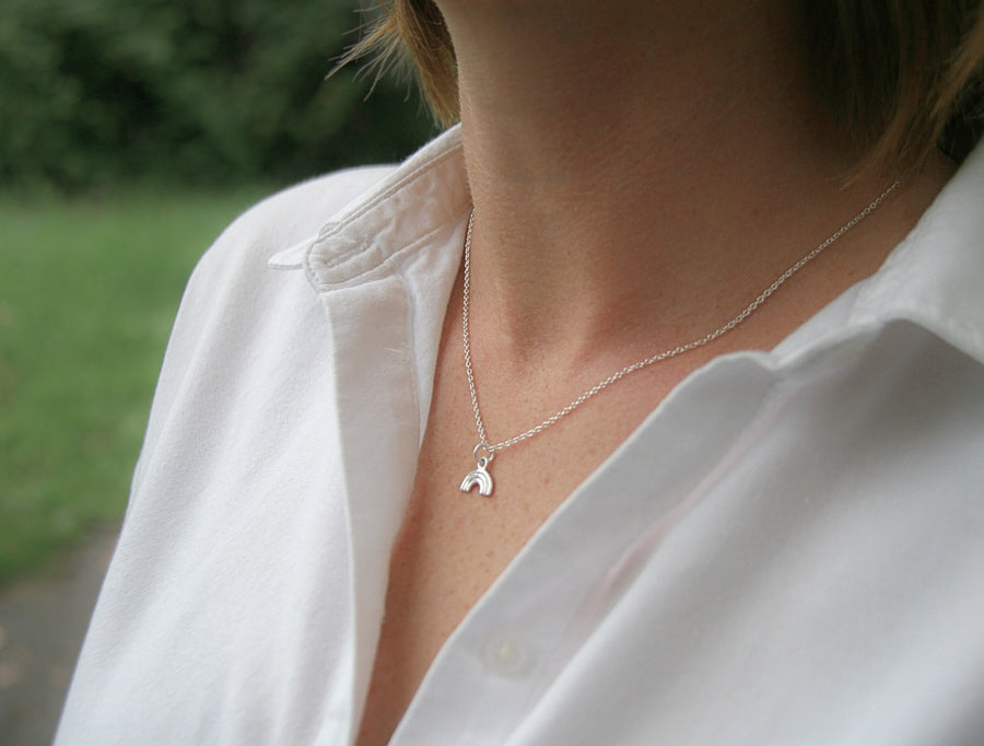 Rainbow Necklace in Sterling Silver Charm