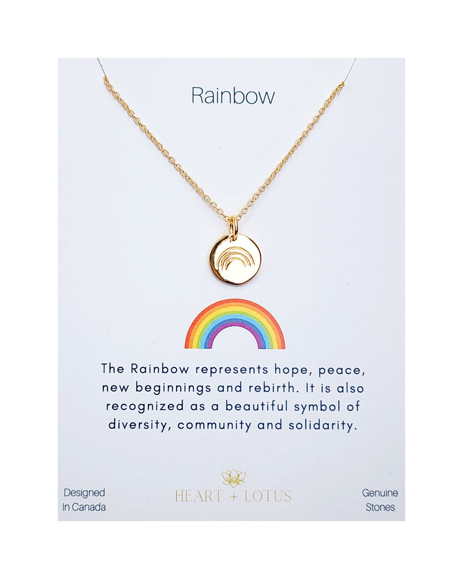 Rainbow Coin Necklace Sterling Silver