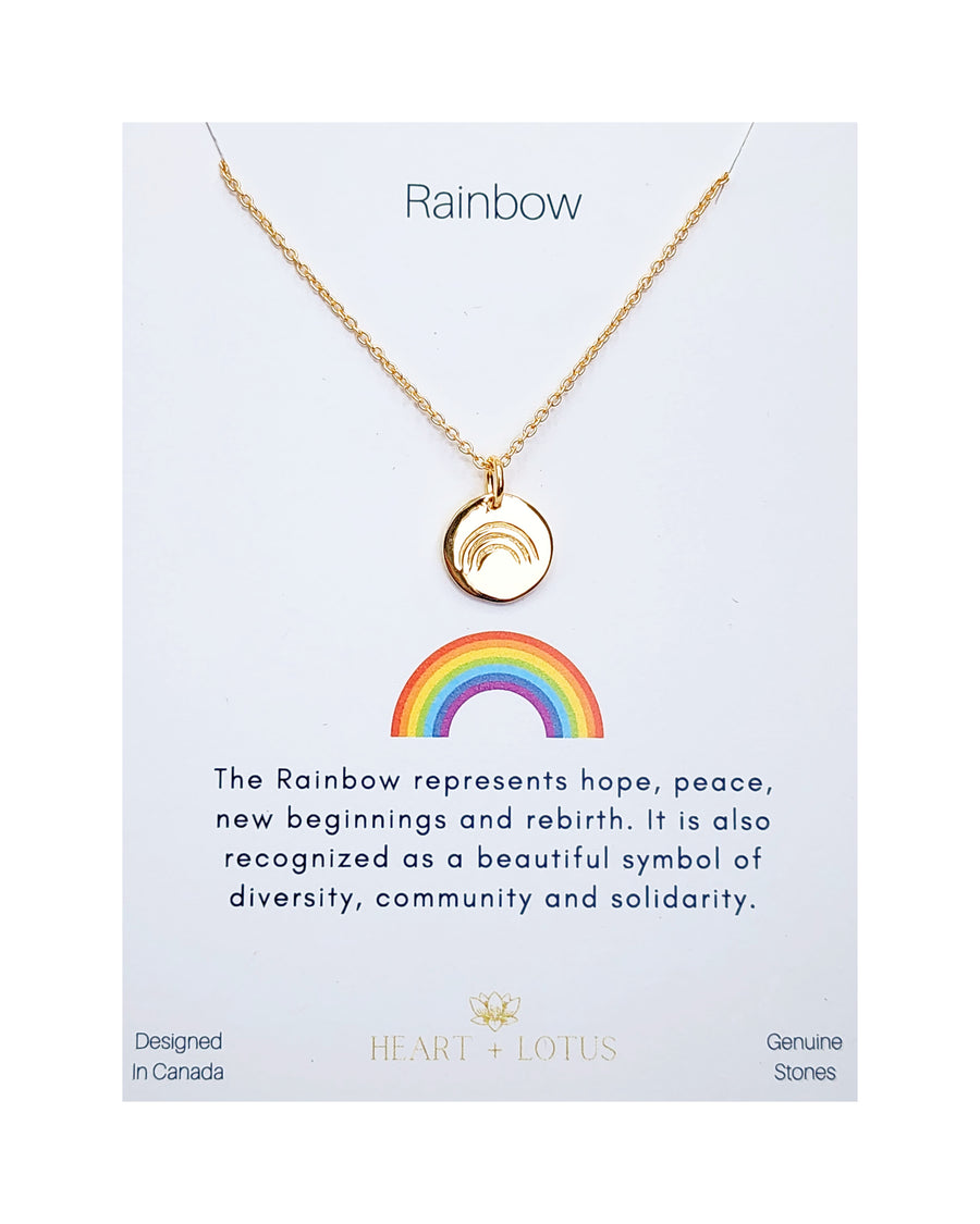 Rainbow Necklace in Gold Coin