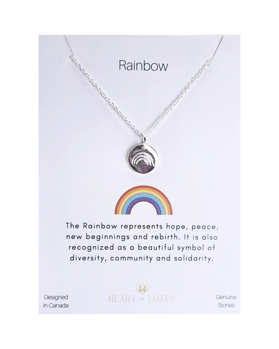 Rainbow Coin Necklace Sterling Silver