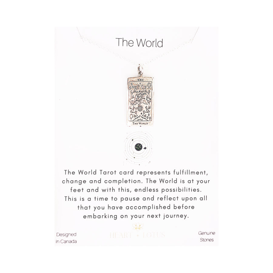 Tarot Necklace 'The World' in Sterling Silver