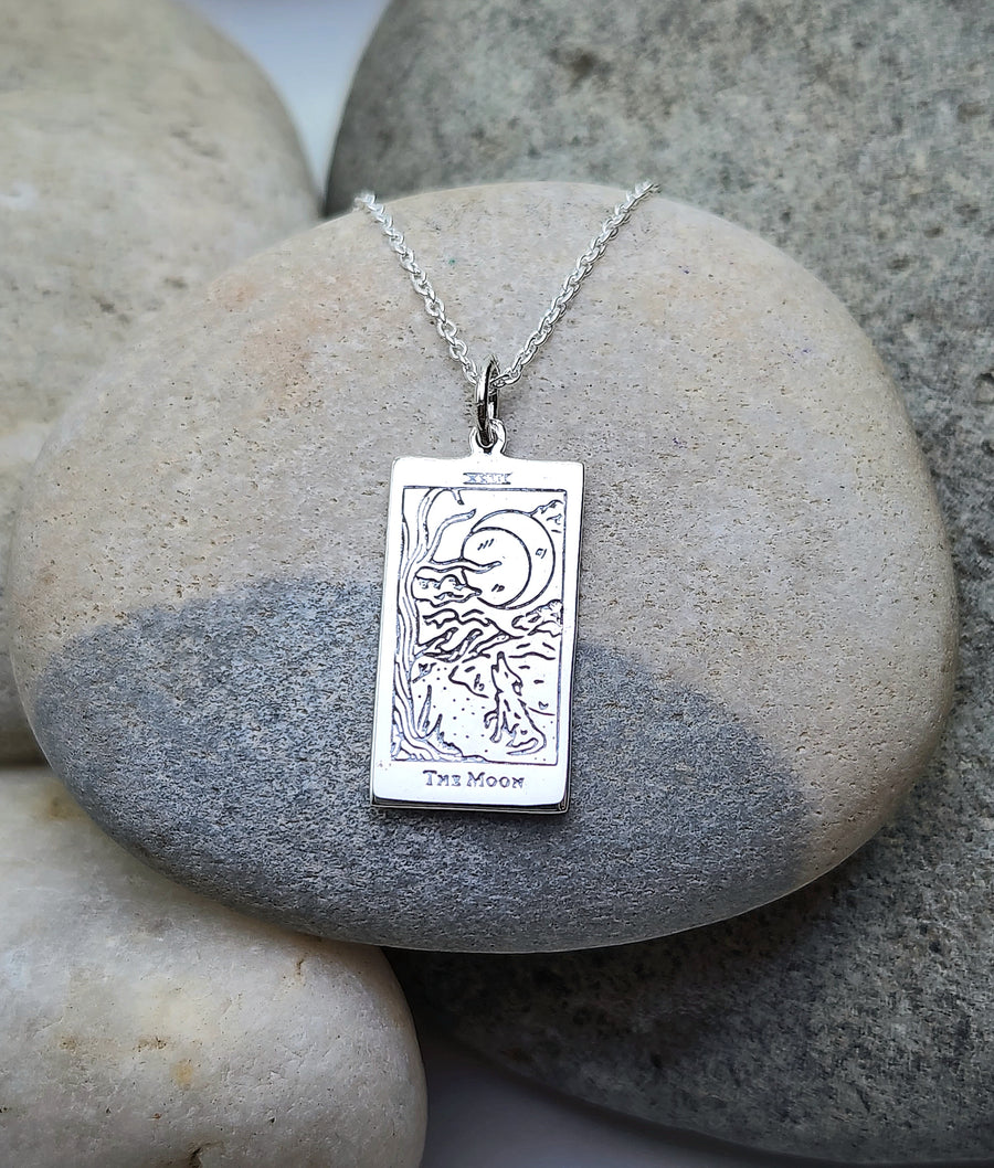 Tarot Necklace 'The Moon' in Sterling Silver