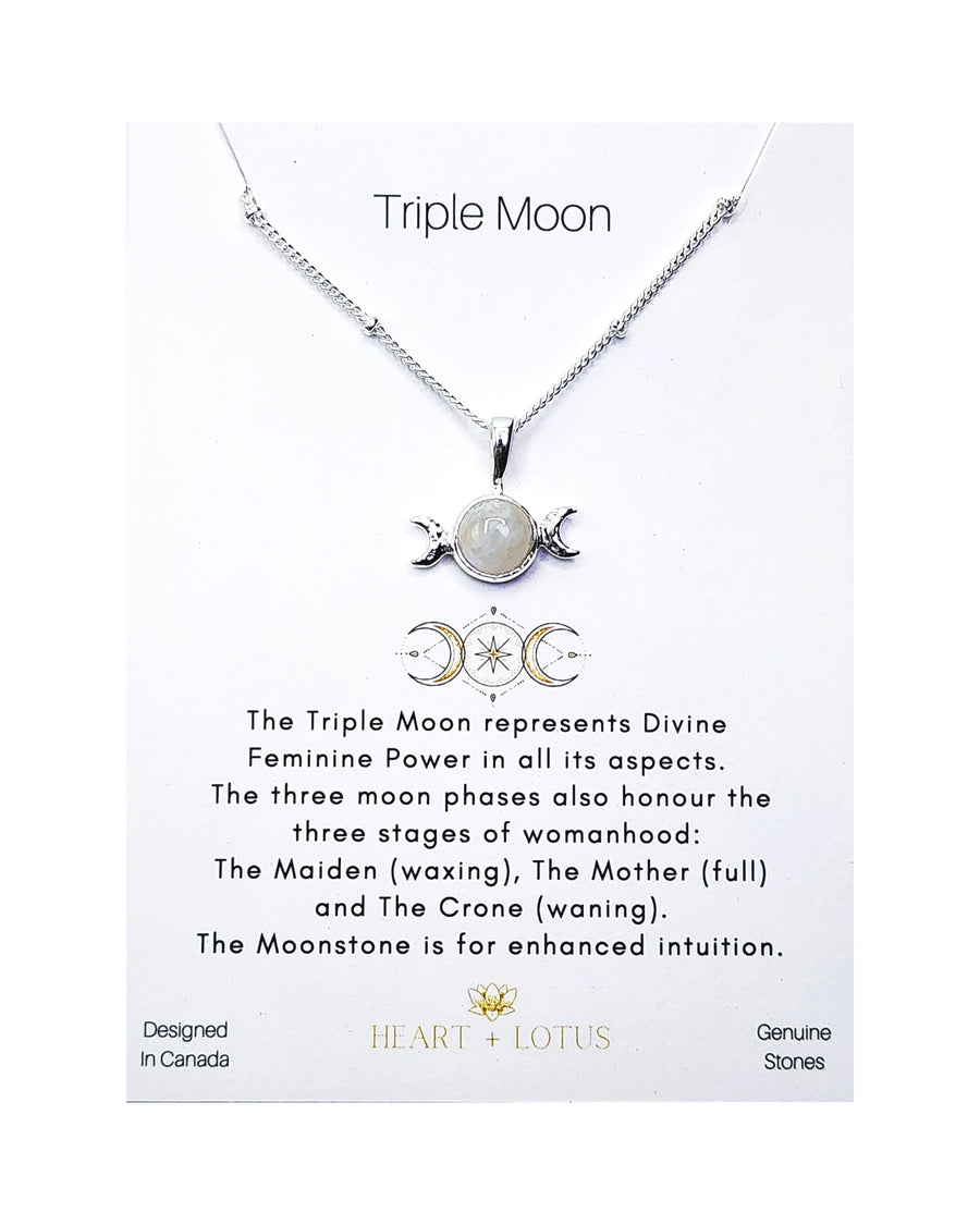 Triple Moon Necklace 14K Gold Vermeil