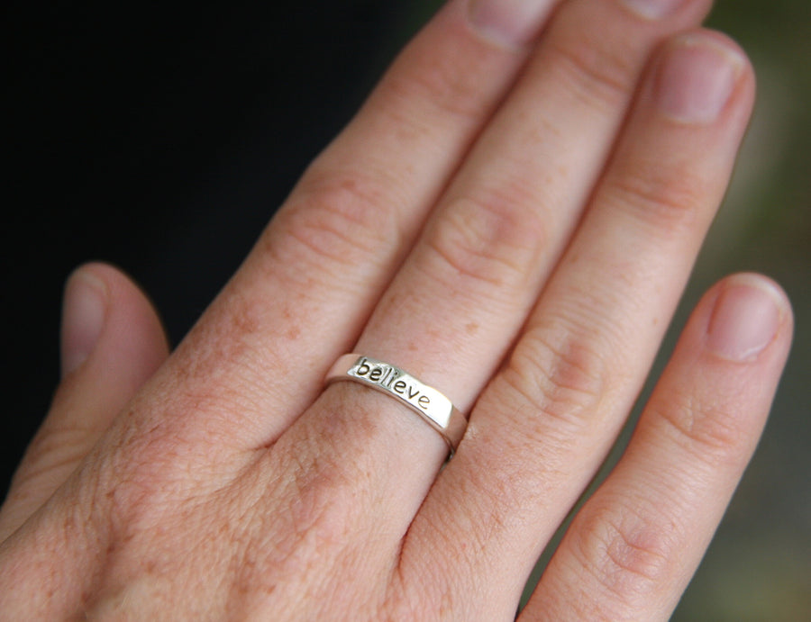 Believe Ring in Sterling Silver