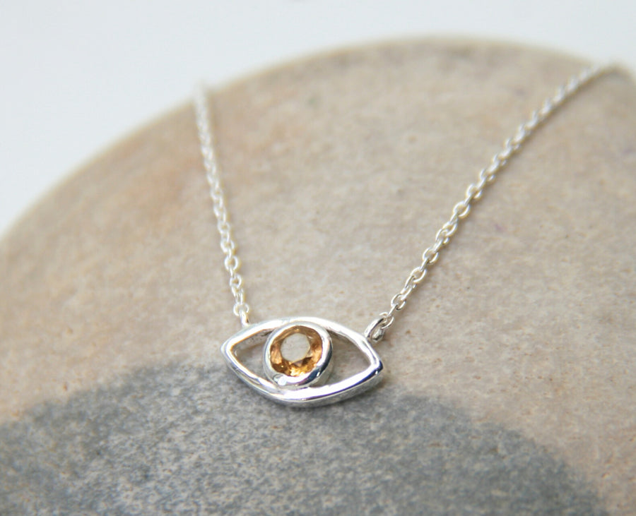 Eye of Protection in Citrine and Sterling Silver