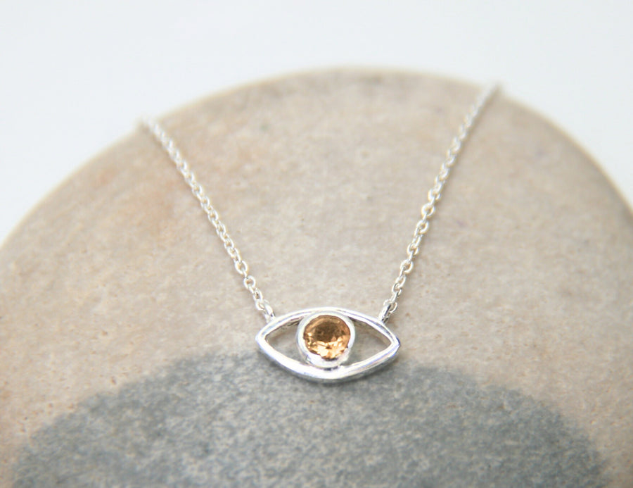 Eye of Protection in Citrine and Sterling Silver