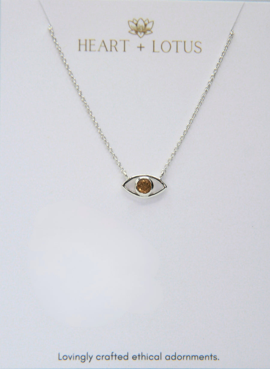 Eye of Protection in Citrine and Sterling Silver