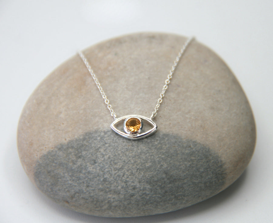 Eye of Protection in Citrine and Sterling Silver