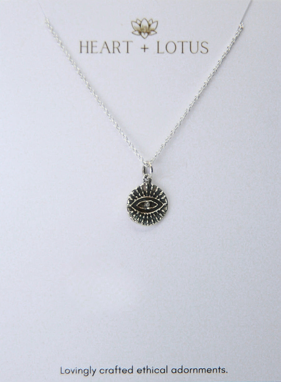 Evil Eye Necklace in Sterling Silver - Protection