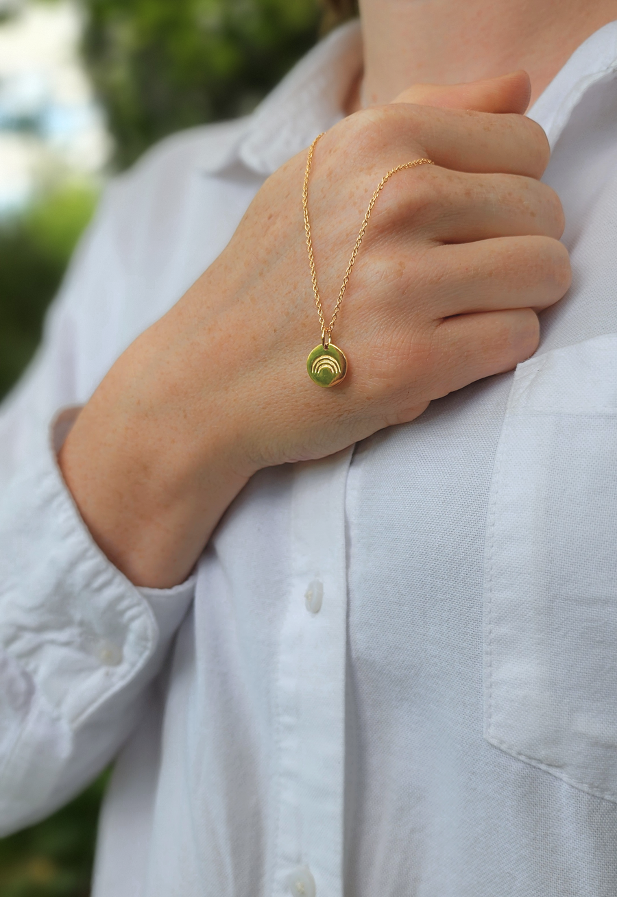 Rainbow Necklace in Gold Coin