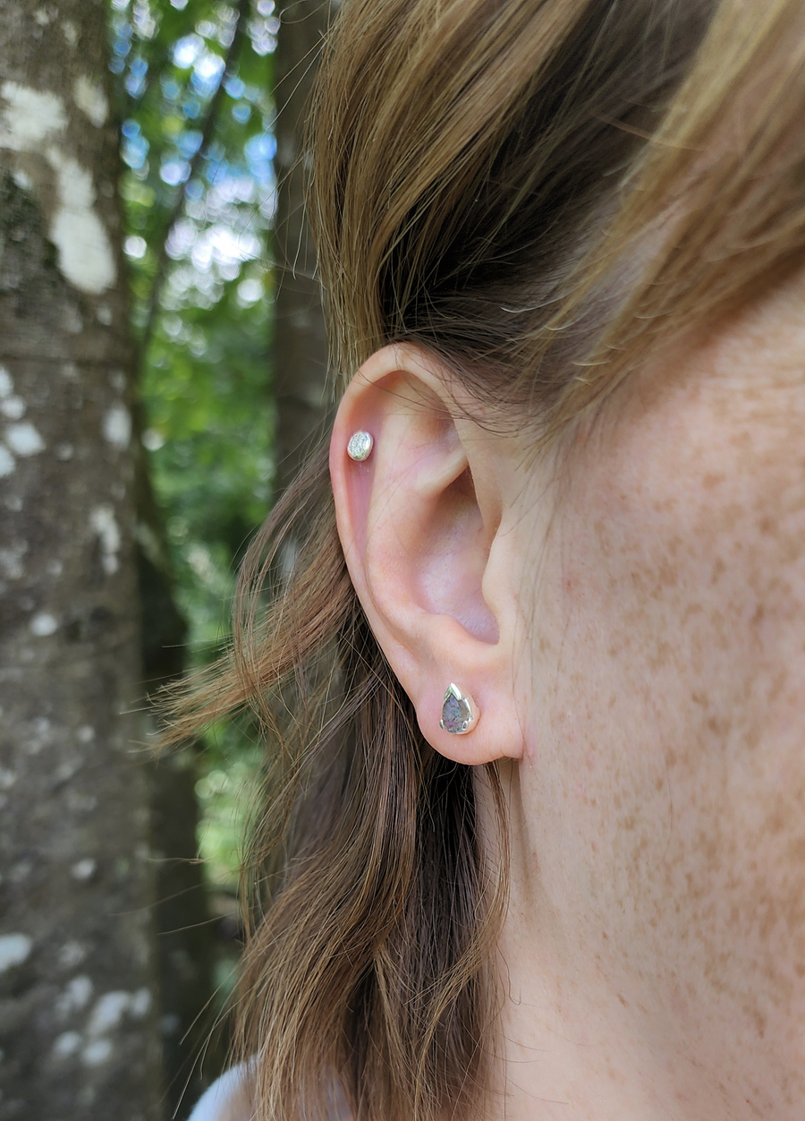 Effortless Earrings in Labradorite + Sterling Silver