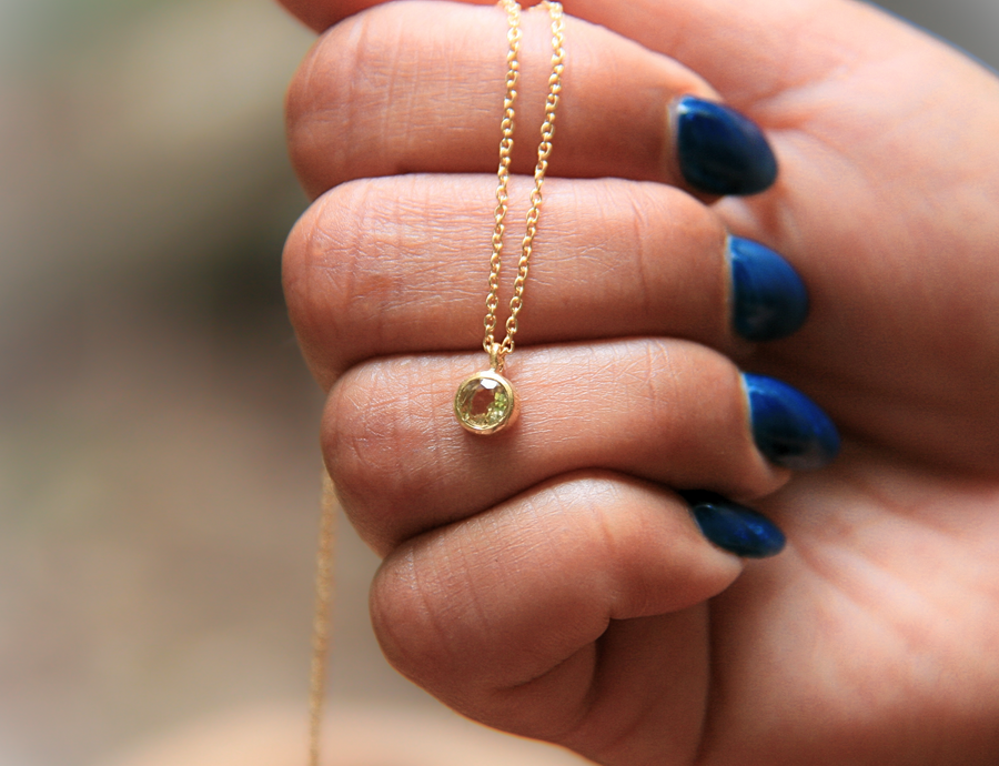 April Birthstone Necklace in Cubic Zirconia + Gold