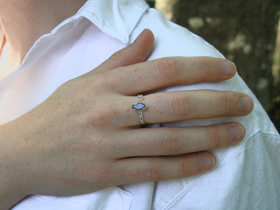 Rise Ring in Labradorite + Sterling Silver