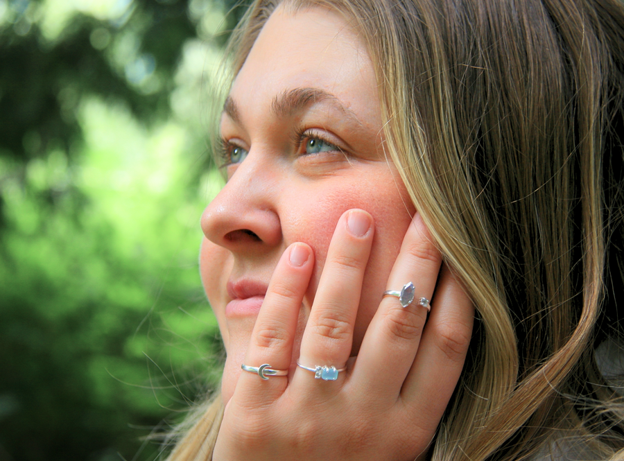 Rise Ring in Labradorite + Sterling Silver