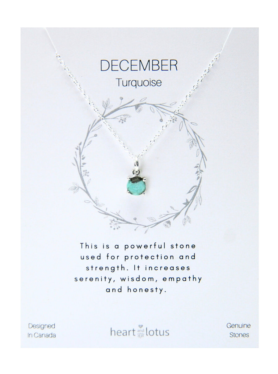 DECEMBER Birthstone Necklace in Turquoise + Sterling Silver