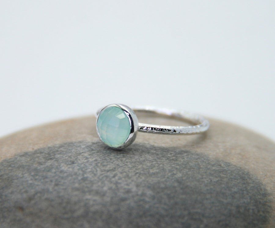 Aqua Chalcedony Ring in Sterling Silver – Clarity + Calm