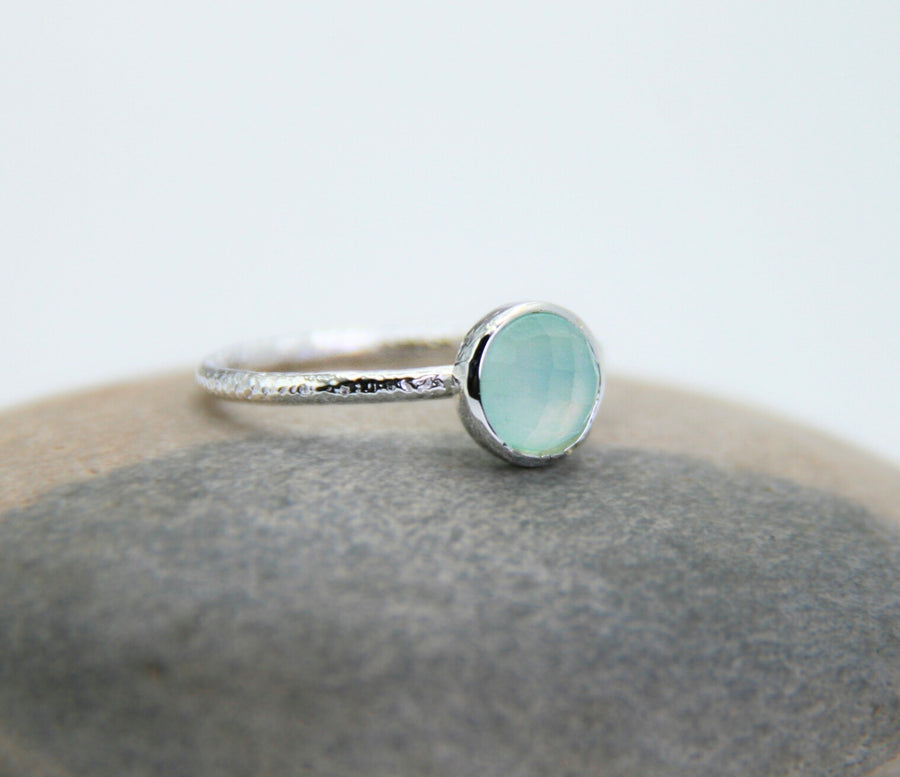 Aqua Chalcedony Ring in Sterling Silver – Clarity + Calm