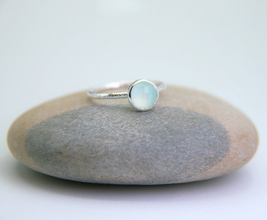 Aqua Chalcedony Ring in Sterling Silver – Clarity + Calm